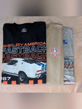 Big T-Shirt Bundle Of 3 Size Men's Small Ford Shelby Mustang Fastback Tees